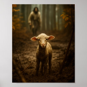Affiche Le Bon Berger et l'Agneau Perdu – Jésus & Agneau