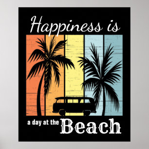 Affiche Le bonheur des vacances d'été est une journée à la