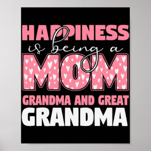 Affiche Le Bonheur Est D'Être Une Maman Grand-Mère Et Gran