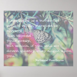 Affiche Le bonheur est un papillon - Citation inspirante
