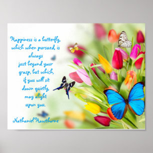Affiche "Le bonheur est un papillon"...Poster
