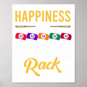 Affiche Le Bonheur Est Un Parfait Rack Billiard Jeu Lover