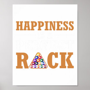 Affiche Le Bonheur Est Un Parfait Rack Billiard Jeu Lover