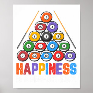 Affiche Le Bonheur Est Un Rack Parfait - Snooker Pool Play