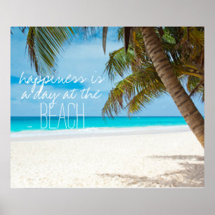 Affiche Le bonheur est une journée à la plage inspiration 