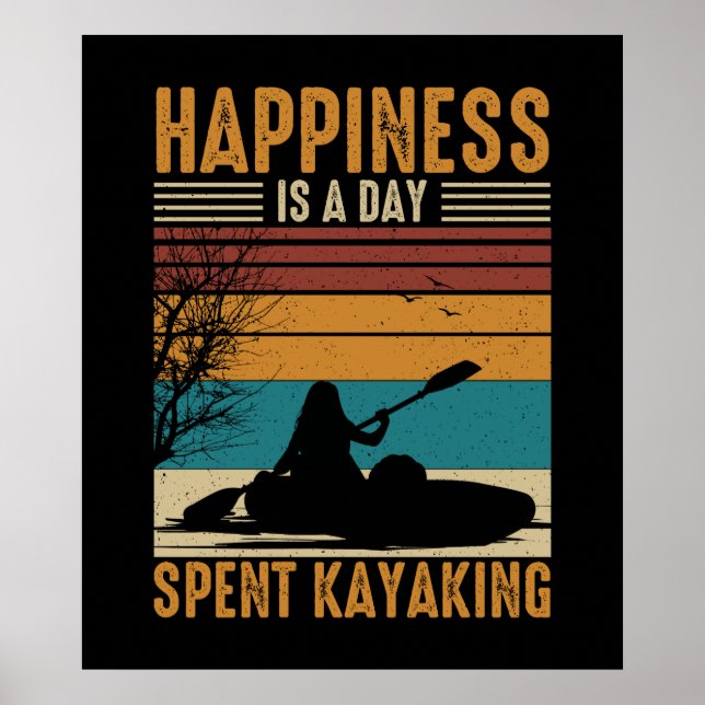 Affiche Le bonheur est une journée passée à Kayak (Devant)
