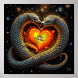 Affiche Le bonheur et l'amour dans le Nouvel An du Serpent