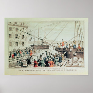 Affiche Le Boston Tea Party, 1846