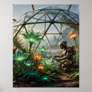 Affiche Le botaniste de verre — Art de serre AI transparen