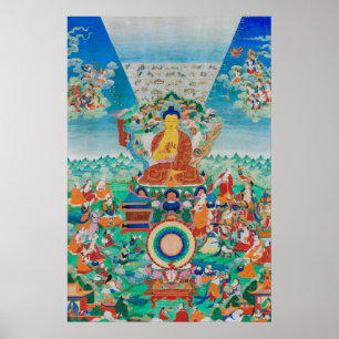 Affiche Le Bouddha Shakyamuni au Mont Meru