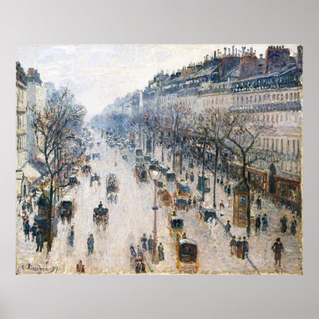 Affiche Le Boulevard Montmartre de Pissarro (Devant)
