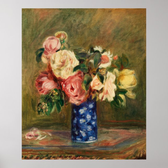 Affiche Le Bouquet de Roses de Renoir (Devant)