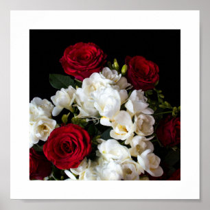 Affiche Le bouquet sur fond noir