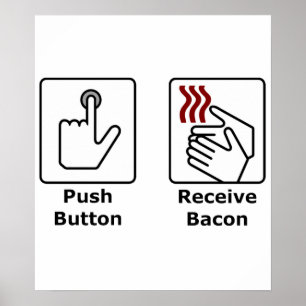 Affiche Le bouton poussoir reçoivent le lard