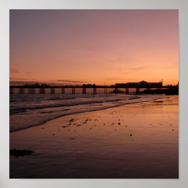 AFFICHE LE BRIGHTON PIER AU COUCHER DU SOLEIL (Devant)