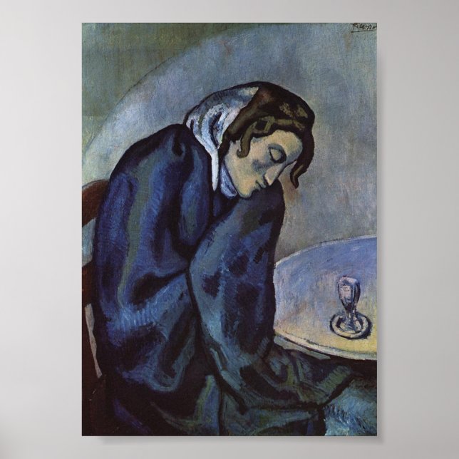 Affiche Le buveur Absinthe par Pablo Picasso (Devant)