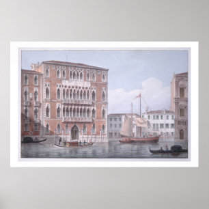 Affiche Le Ca' Foscari, Venise, gravé par Brizeghel (li