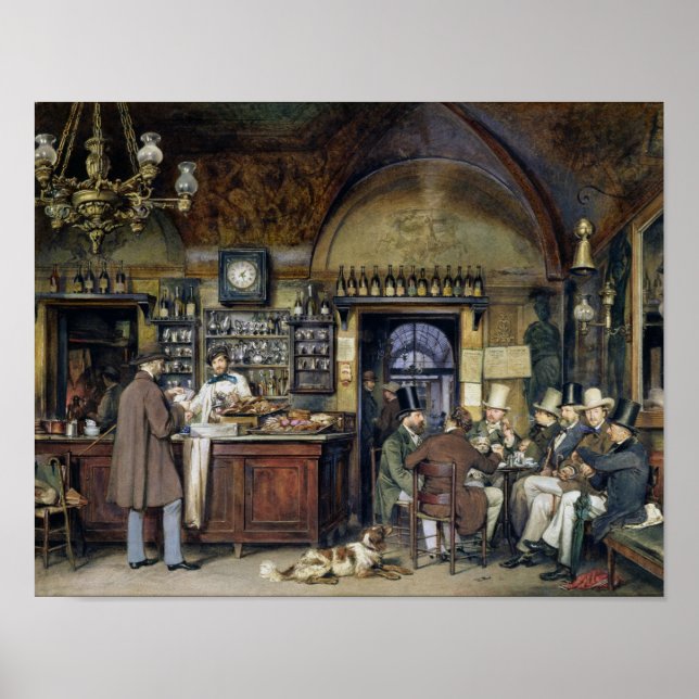 Affiche Le Café à Rome, 1856 (Devant)