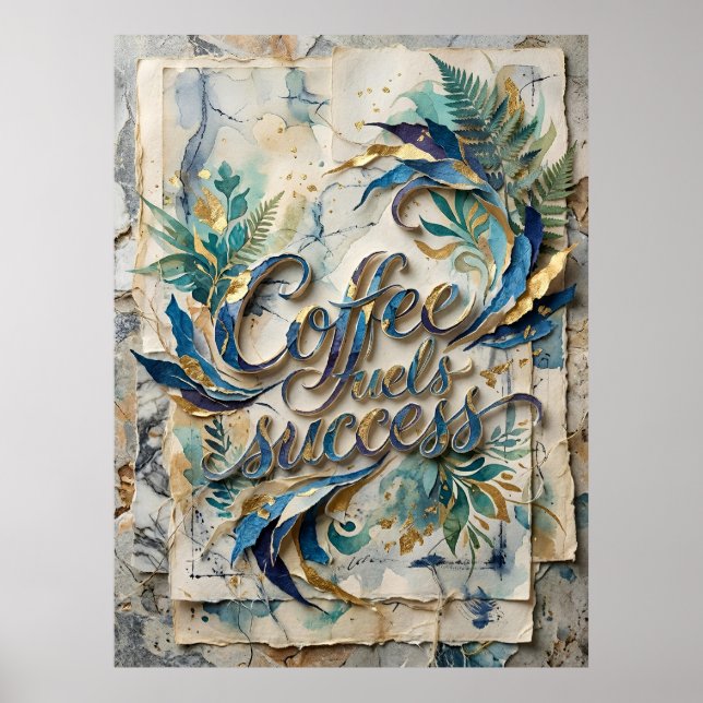 Affiche le café alimente le succès (Devant)