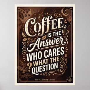 Affiche le café est la réponse qui se soucie de ce que la