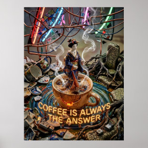 Affiche le café est toujours la réponse