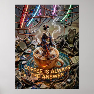 Affiche le café est toujours la réponse