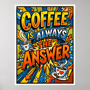 Affiche le café est toujours la réponse
