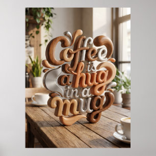 Affiche le café est un câlin dans une tasse