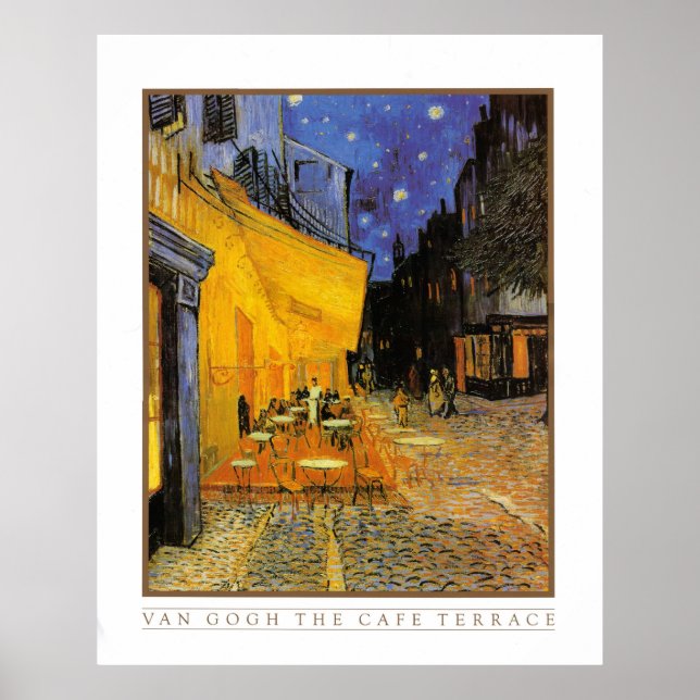 Affiche Le Café Terrasse à la Nuit par Vincent Van Gogh 18 (Devant)