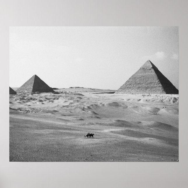 Affiche Le Caire Égypte, Pyramides de Gizeh (Devant)
