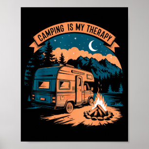 Affiche Le camping est ma thérapie 