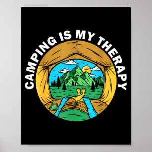 Affiche Le camping est une thérapie drôle de plein air ran