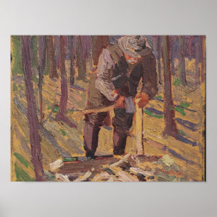 Affiche Le Canadien vintage Tom Thomson Peinture Man with