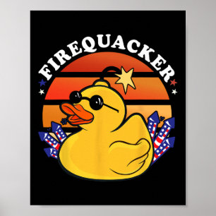Affiche Le canard 4 juillet Patriotique Day Usa Fla