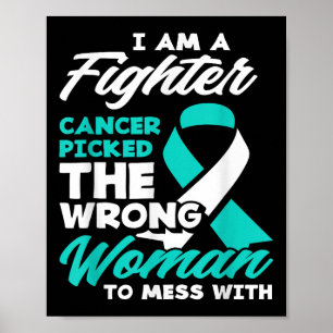 Affiche Le cancer de la femme de combat a pris une fausse 