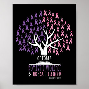 Affiche Le Cancer De L'Arbre À Ruban Et La Violence Domest