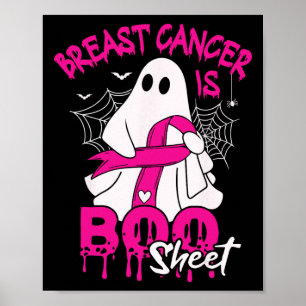 Affiche Le cancer est une feuille de boo Ruban de soutien