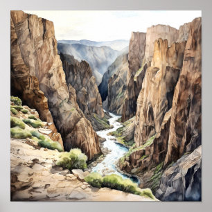 Affiche Le canyon noir du parc national Gunnison