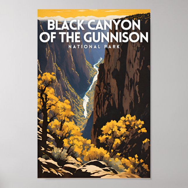 Affiche Le canyon noir du parc national Gunnison (Devant)