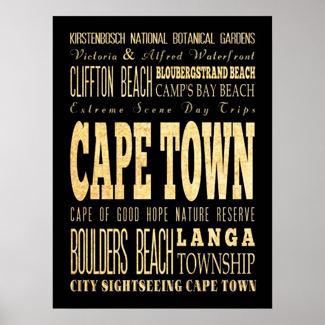 Affiche Le Cap, Afrique du Sud (Devant)