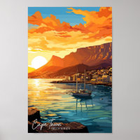 Le Cap Afrique du Sud Art Illustration de voyage