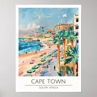 Affiche Le Cap Afrique du Sud Illustration artistique Voya