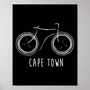 Affiche Le Cap Afrique du Sud Vélo Rétro Vintage Mignon