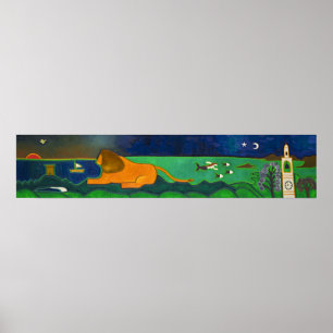 Affiche Le Cap de Roccapina et lion 2014 de fils