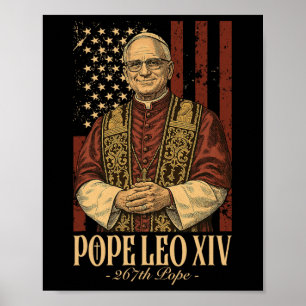 Affiche Le cardinal Robert Prevost le pape Leo Xiv