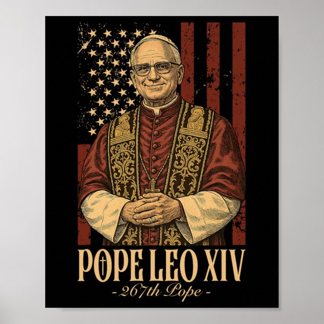 Affiche Le cardinal Robert Prevost le pape Leo Xiv (Devant)