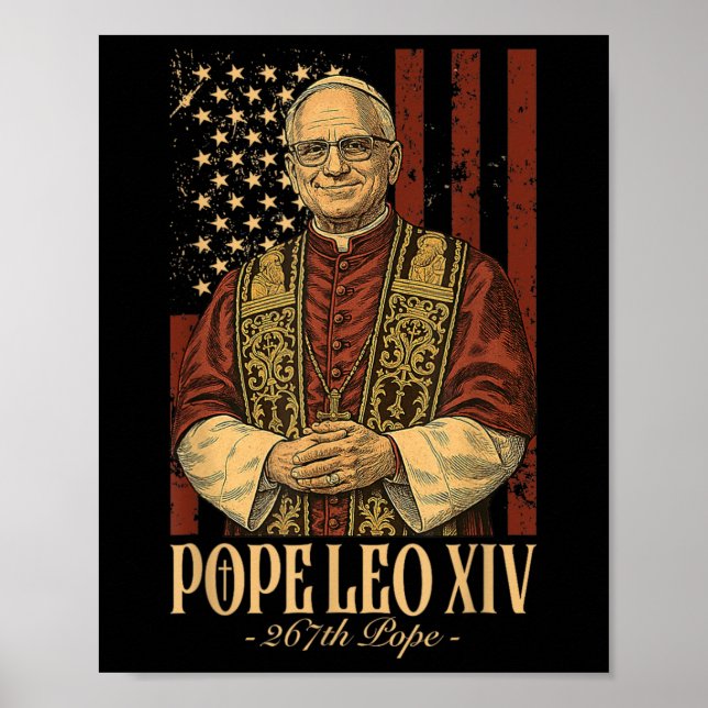 Affiche Le cardinal Robert Prevost le pape Leo Xiv 1 (Devant)