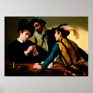 Affiche Le Cardsharps par Caravaggio
