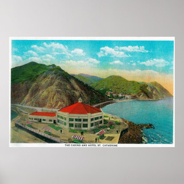 Affiche Le Casino et l'Hôtel St Catherine (Devant)