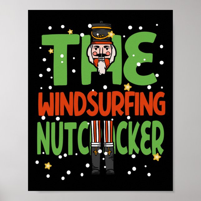 Affiche Le casse-cou de planche à voile Funny Christmas Pa (Devant)